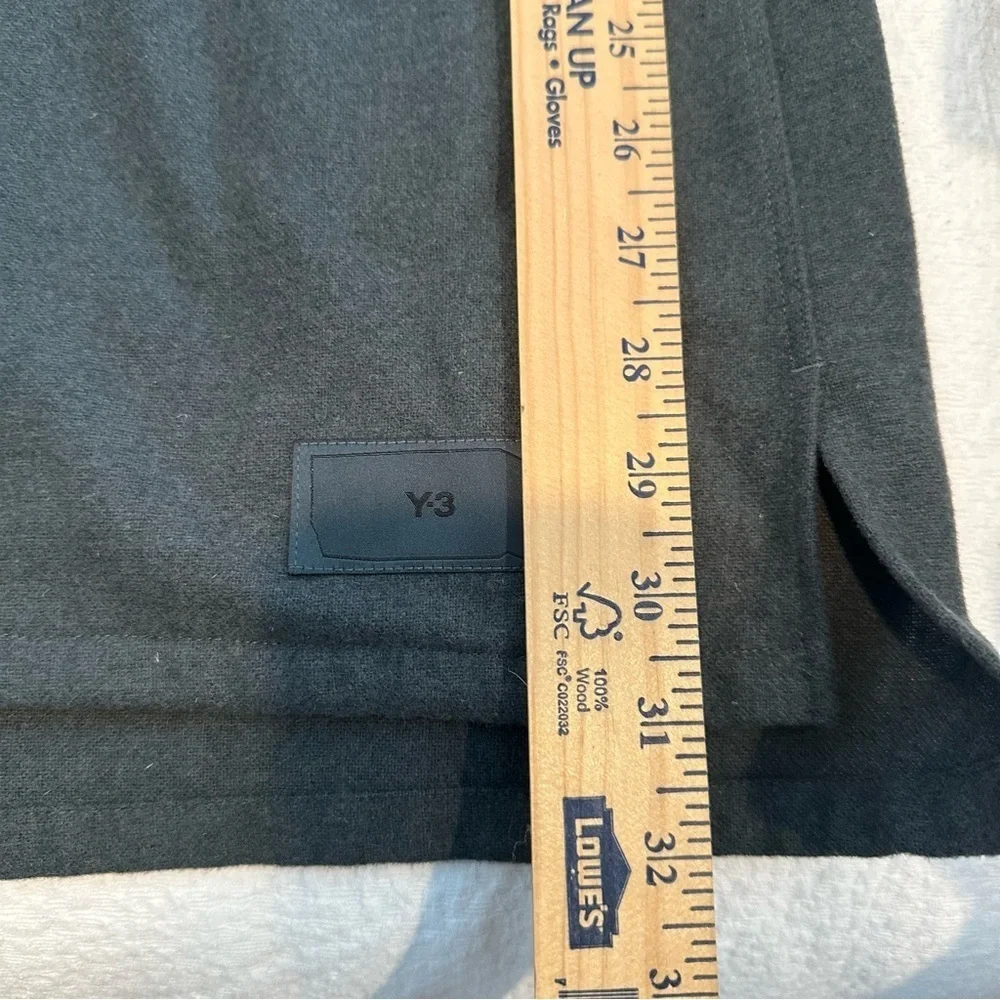 Y-3 Adidas Utilitarian Charcoal Gray Green Button-Up flannel Shirt Jacket